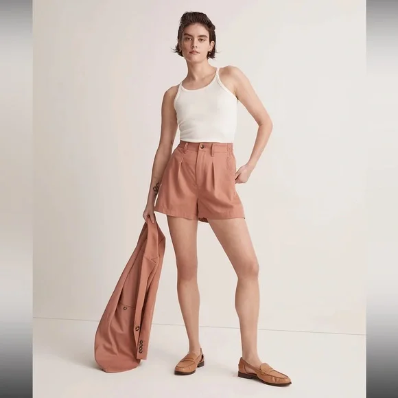 Madewell Drape-weave Tailored Shorts - Picture 4 of 9